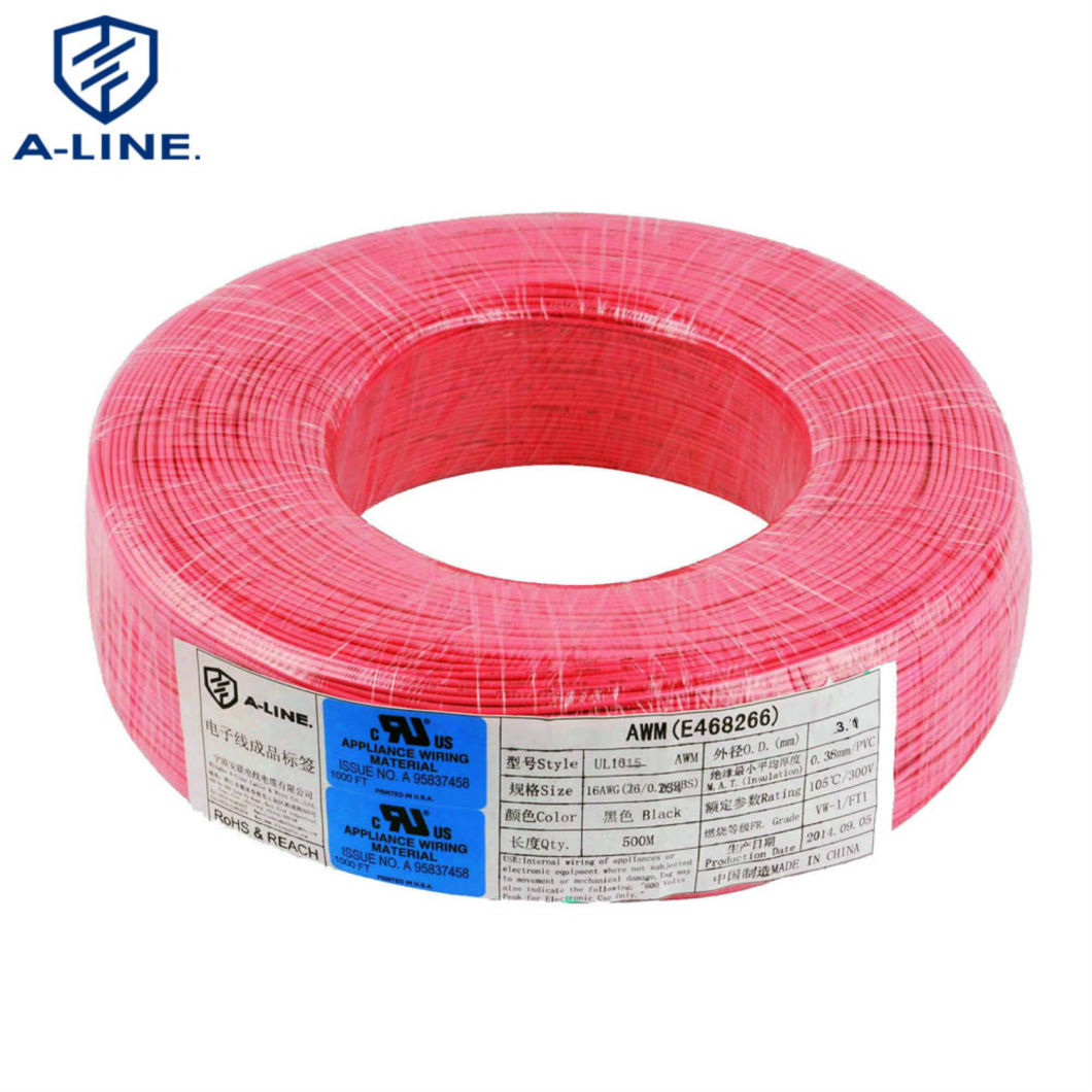 Confiável 600V UL 1015 PVC Rolamento de fio elétrico isolado 