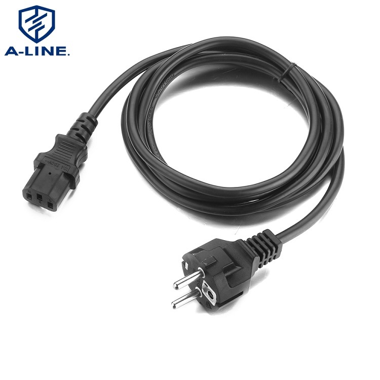 VDE European 3 pinos Extensão de potência reta Cord 