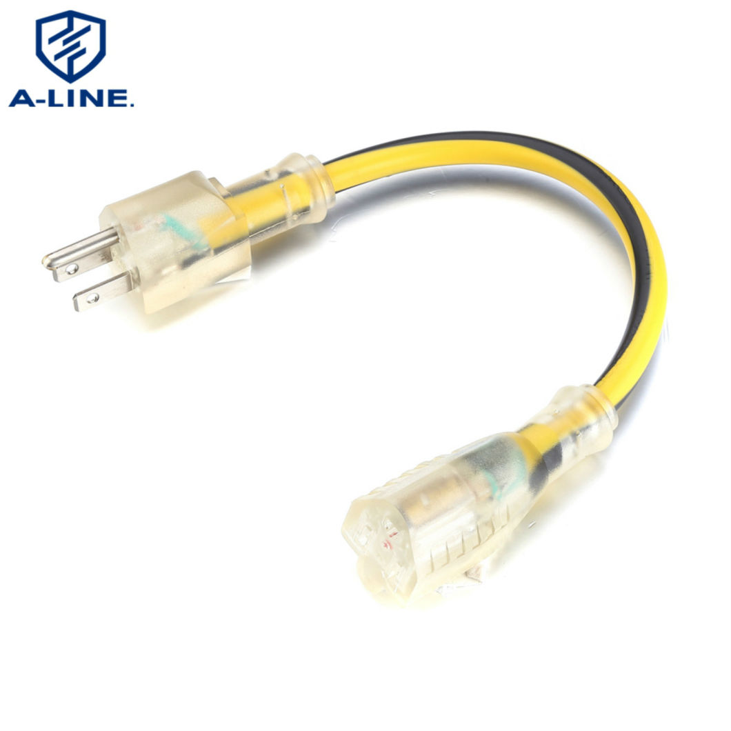 American UL aprovado transparente 3 pinos Extensão 