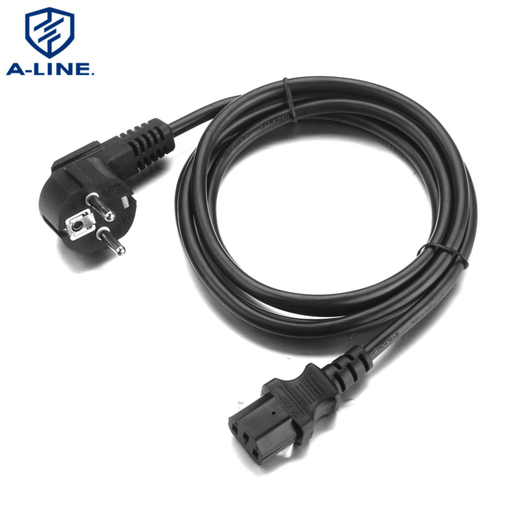 Standard europeu 10a 3 pinos Extensão do cabo de alimentação com conector C13 