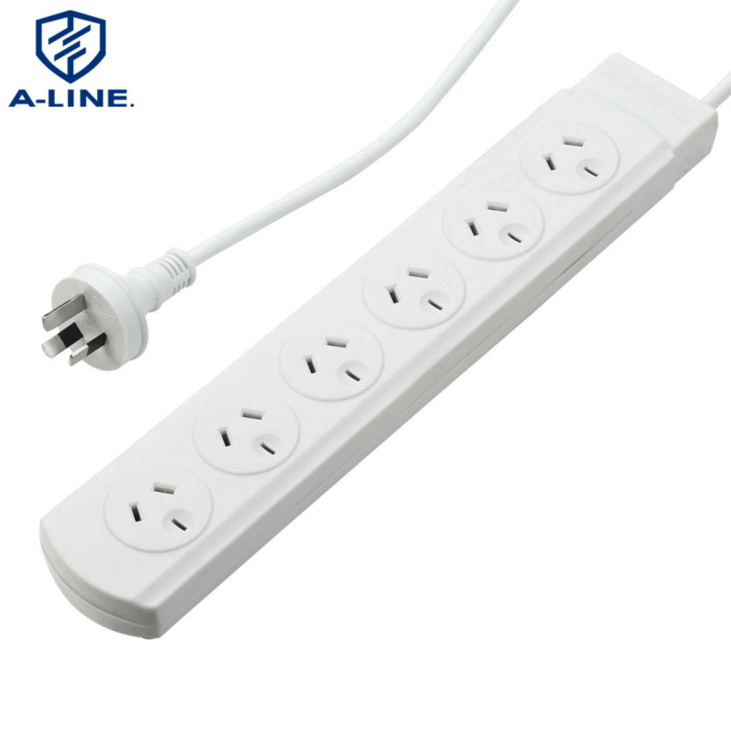 Durável 10a SAA Aprovado pela tira de energia de 6 saídas para eletrodomésticos 