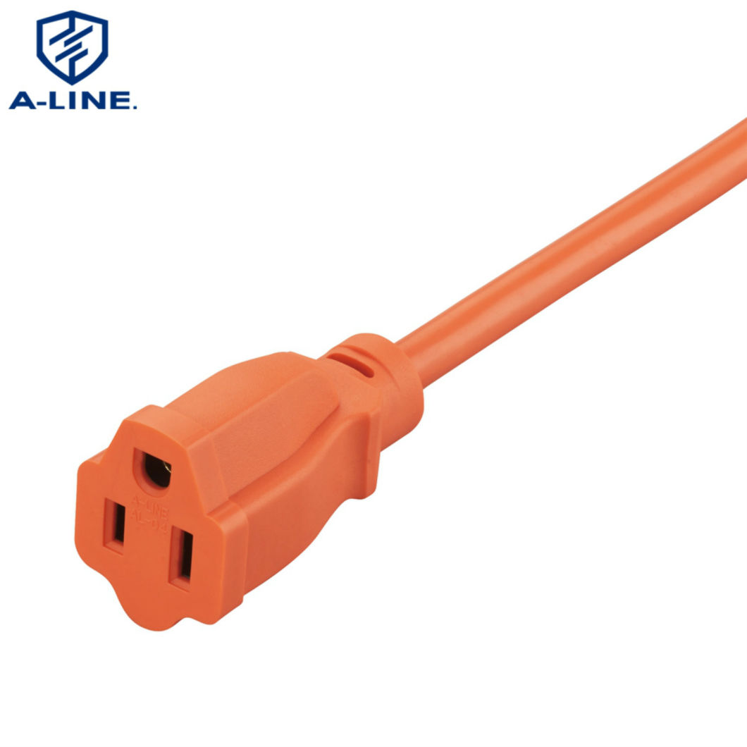 de extensão nos EUA laranja 3 pin 13a 125V Extensão de potência Cord 