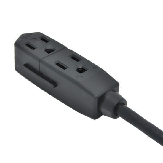 Free Sample Us Outdoor 13A 125V Extension Cord with 3 Outlets