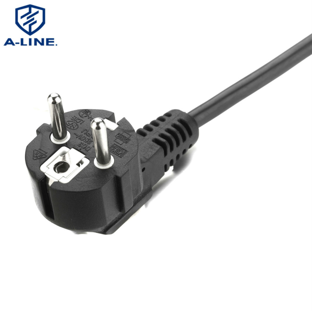 padrão europeu padrão 10A 3 pinos Cordão de alimentação de extensão com conector C13 