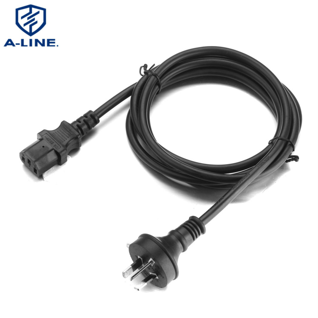 Austrália 10A cabo de alimentação 3 pinos com conector C13 