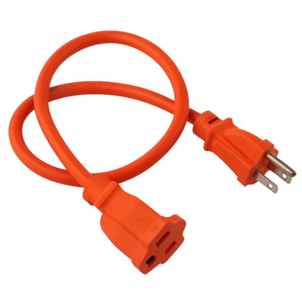 Laranja externo dos EUA 3 pino 13A 125V Extensão de potência Cabo 